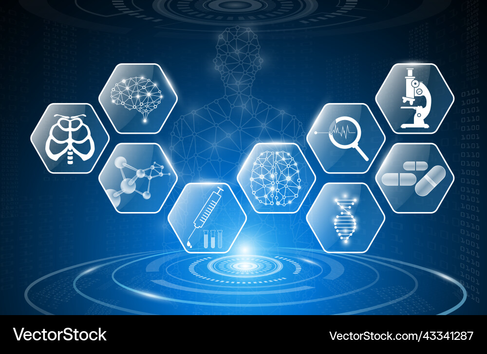 Technology medical science in future vector image