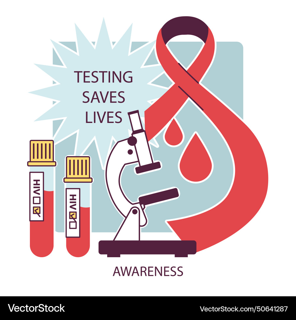 World aids day hiv immunodeficiency virus Vector Image