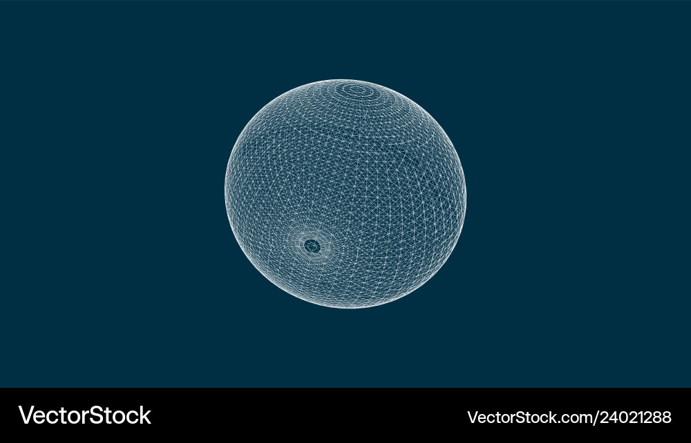 3d sphere with mesh effect abstract connections 3d sphere with mesh effect abstract connections vector image