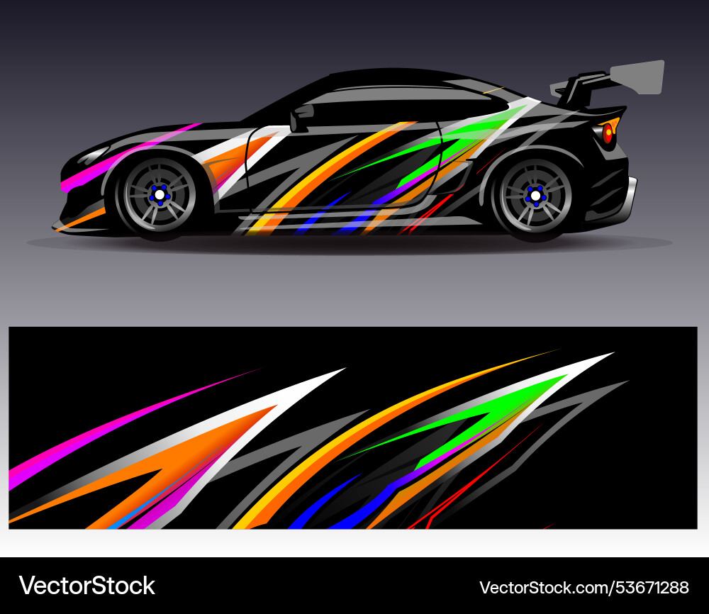 Abstract Racing Stripe Car Wrap vector image