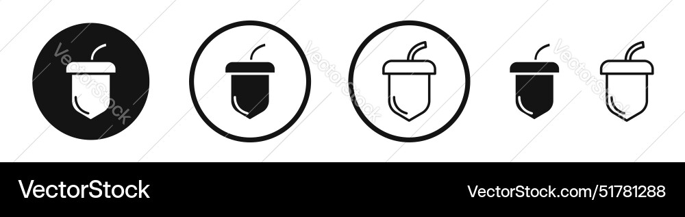 Acorn line icon set Acorn line icon set Vector Image