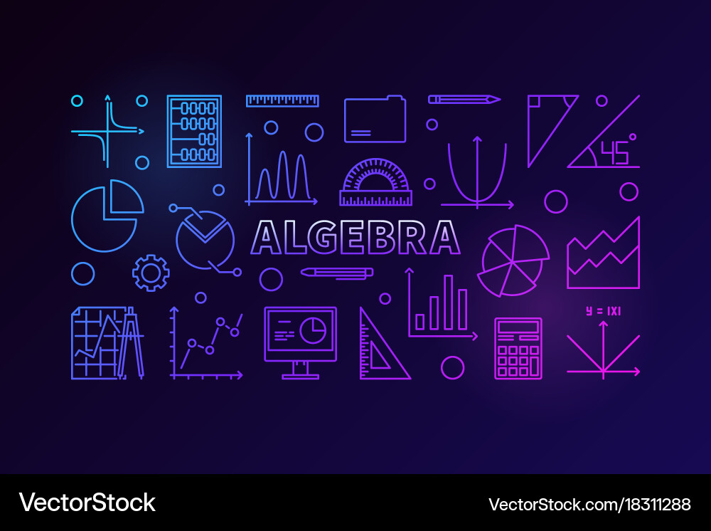 Algebra Symbols & Concepts Vector Image