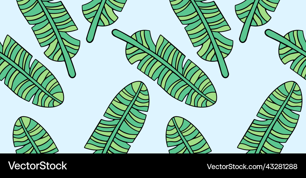 Banana tree leaf seamless pattern Banana tree leaf seamless pattern Vector Image
