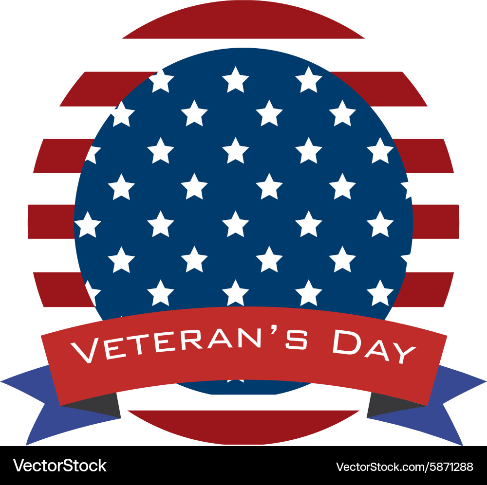 Colored background with text for veterans day vector image