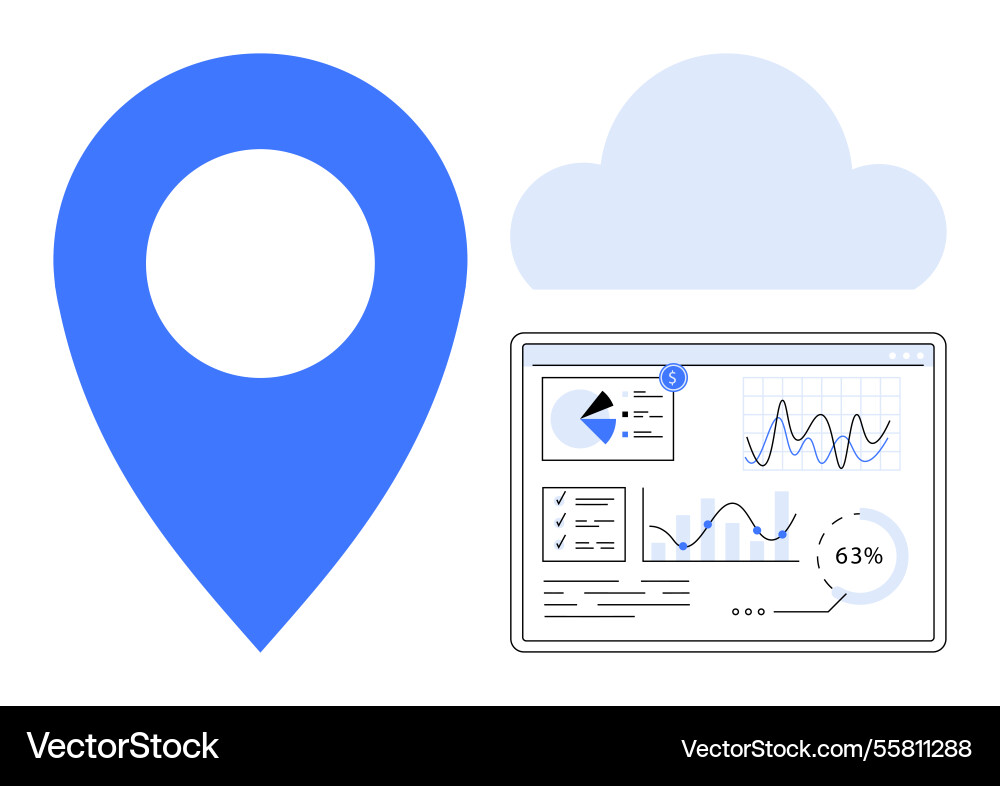Data analytics and cloud integration Data analytics and cloud integration vector image
