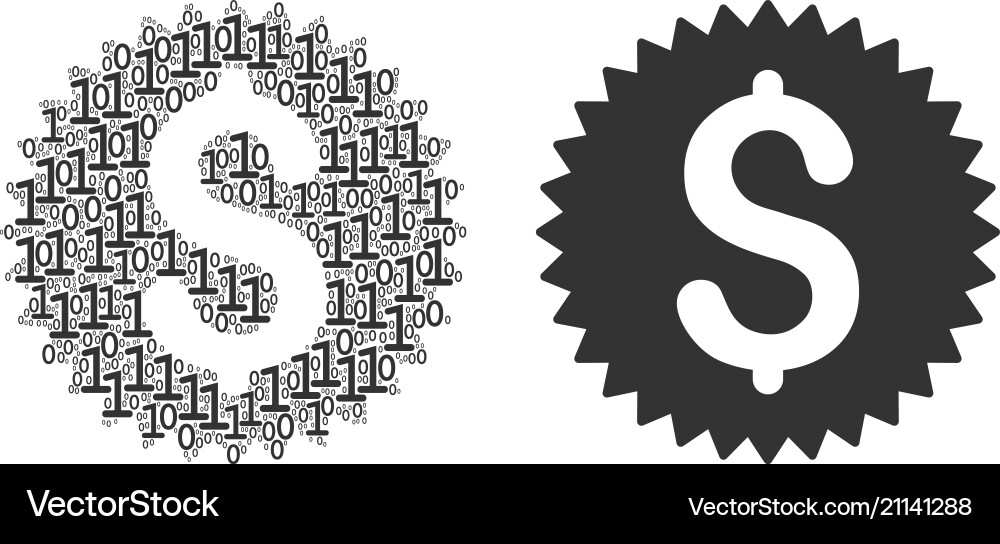 Financial seal composition of binary digits Financial seal composition of binary digits vector image