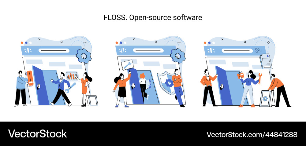 Floss open source software free product anyone Floss open source software free product anyone vector image
