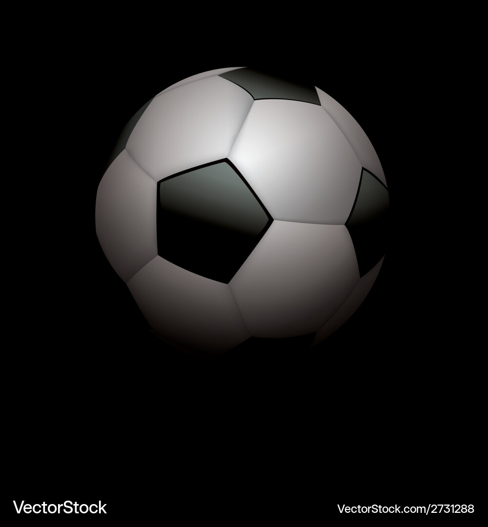 Football soccer ball on black Vector Image
