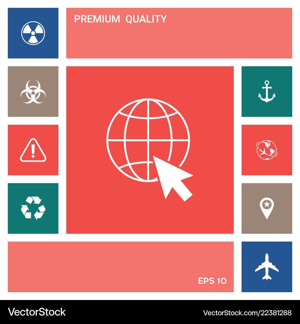 Go to web internet icon elements for your Go to web internet icon elements for your vector image