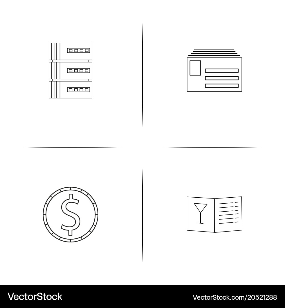 Internet of things simple linear icons set vector image