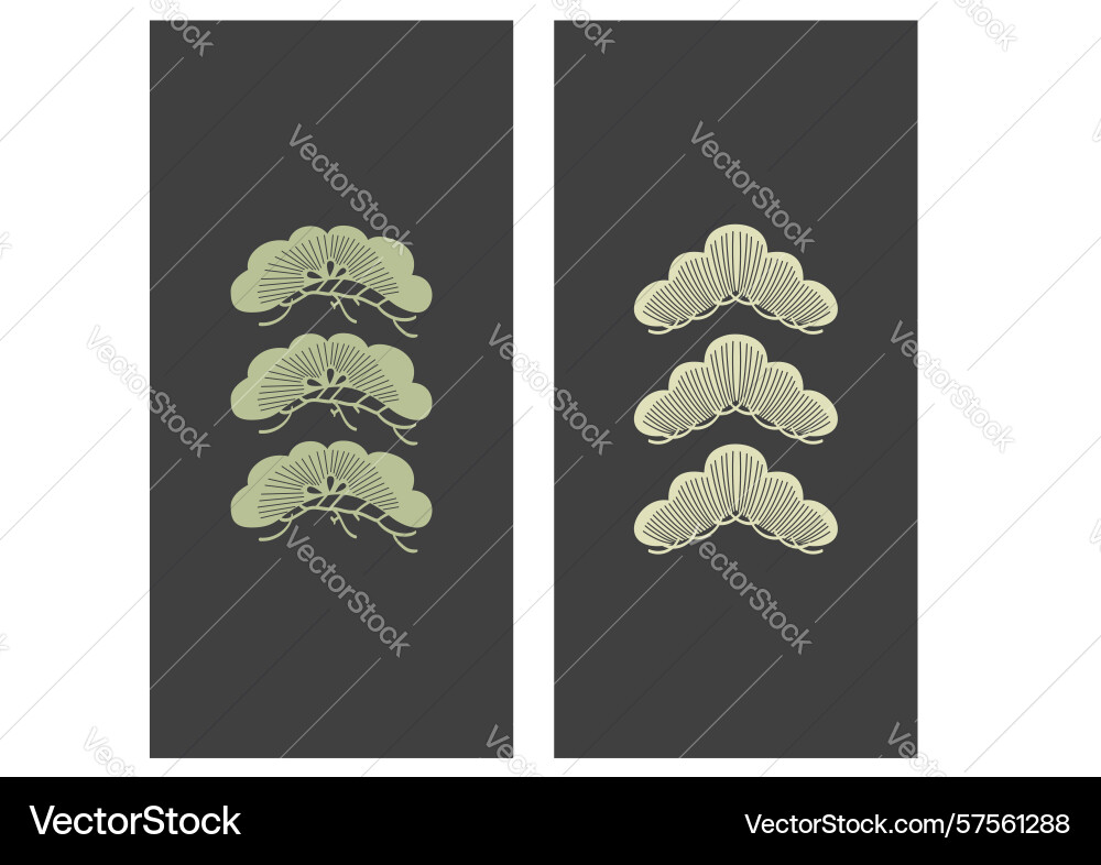 Japanese background with bonsai tree pattern Vector Image