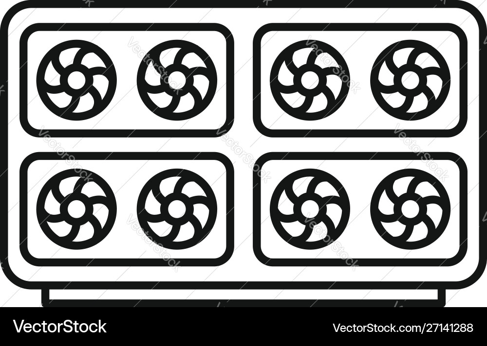 Mining farm computer icon outline style Vector Image