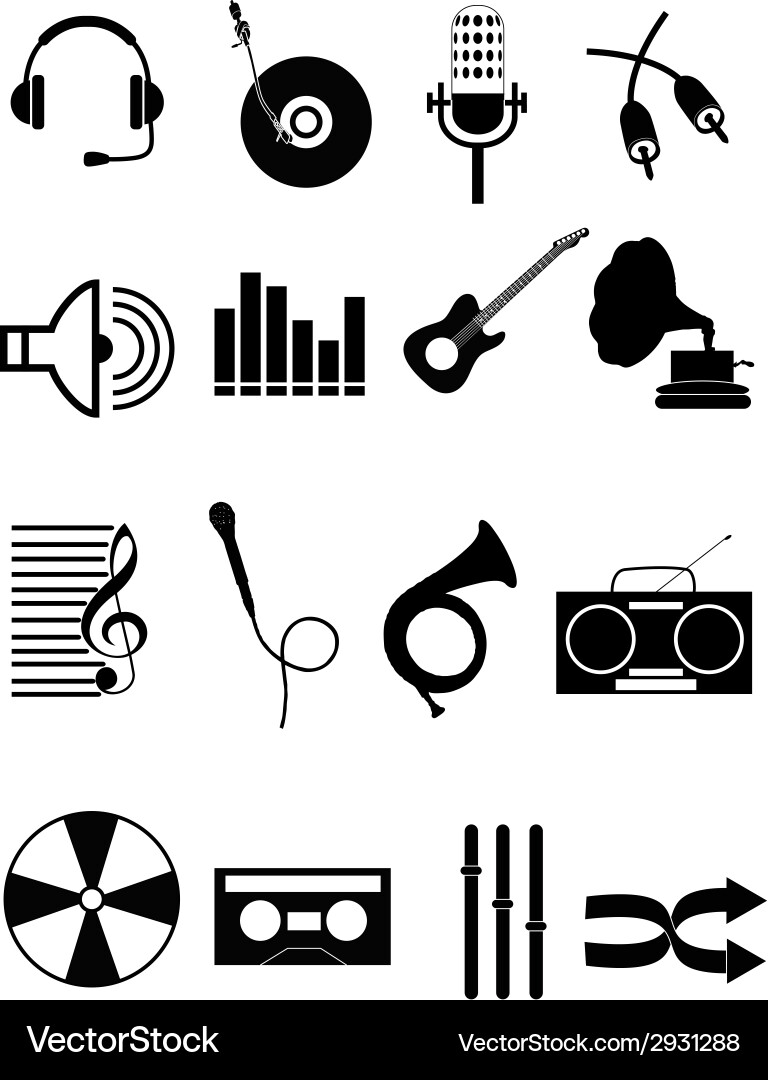 Music Icon Collection Vector Image