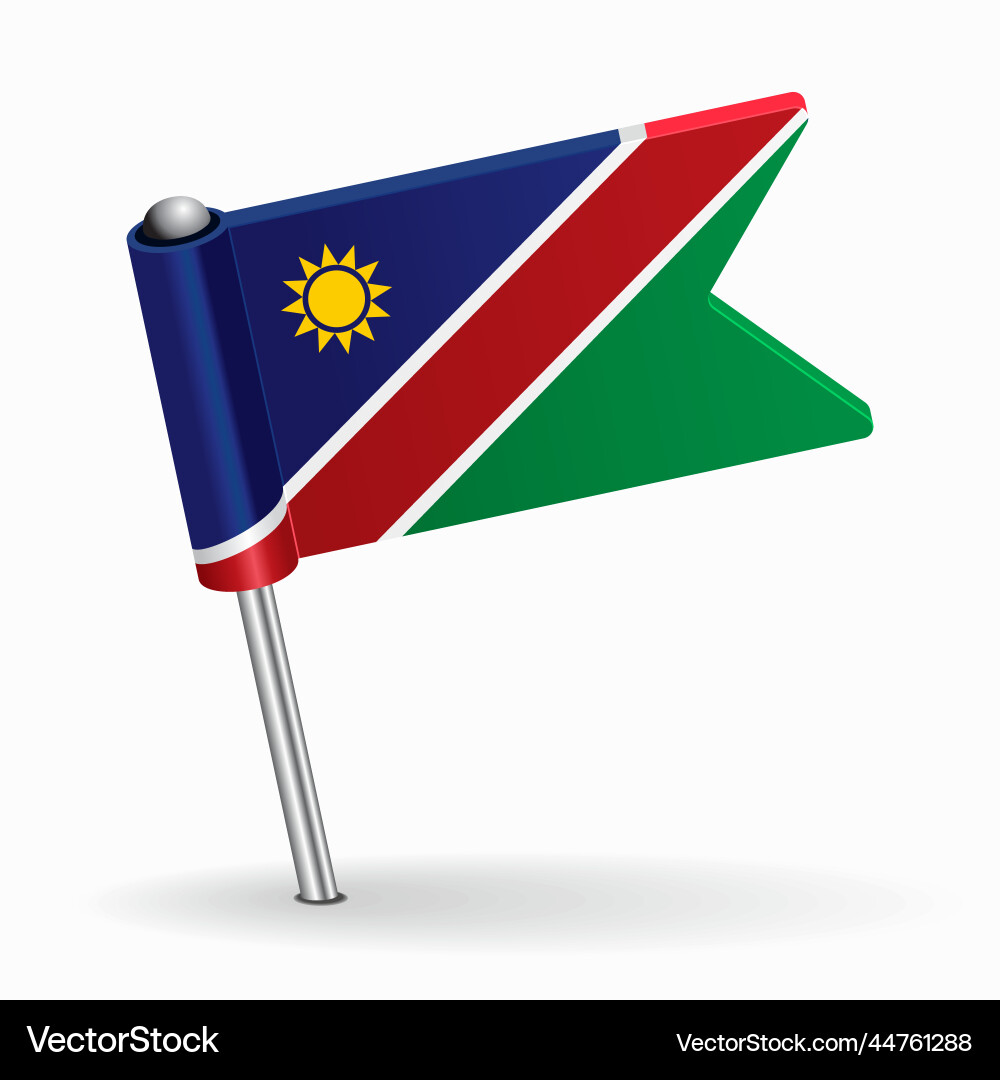 Namibia-Flaggekarte Pointer Layout Namibia-Flaggekarte Pointer Layout vektorbild