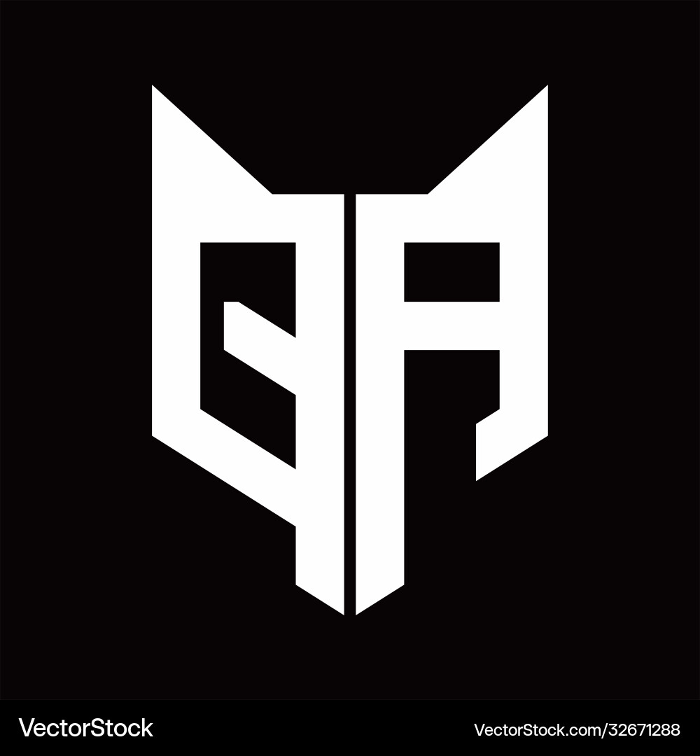 Qa logo monogram with fox head shape design Vector Image