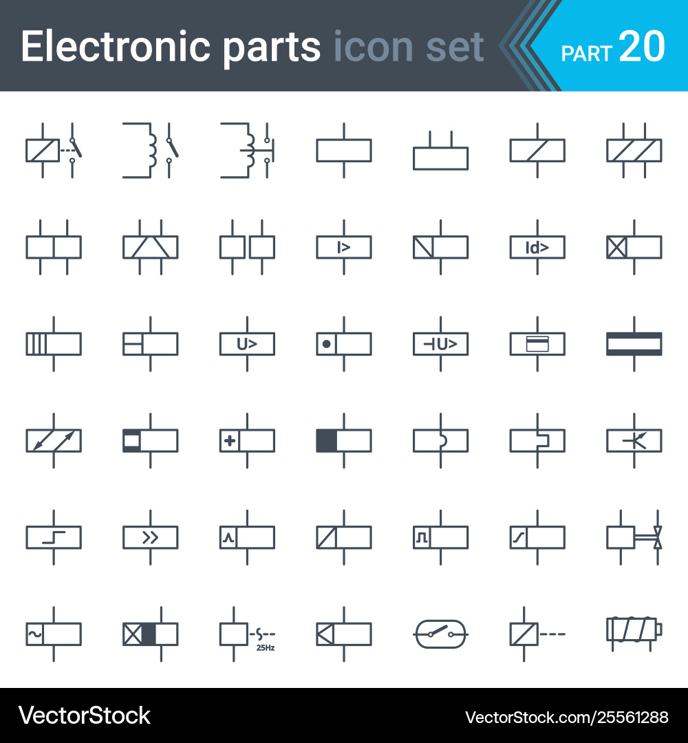 Relays and electromagnets electrical symbols Relays and electromagnets electrical symbols vector image