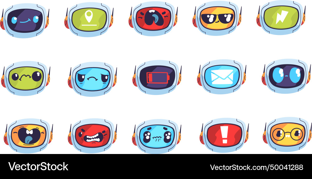 Roboter emoji robots avatar expression bot Roboter emoji robots avatar expression bot vektorbild