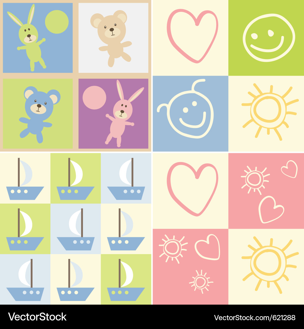 Seamless child patterns Vector Image