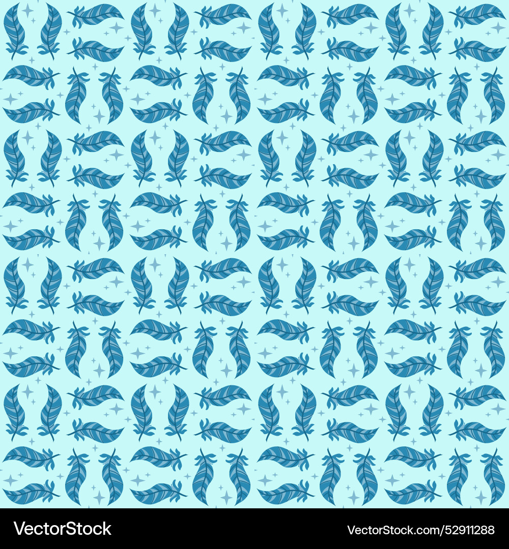 Seamless pattern with feather and stars Seamless pattern with feather and stars Vector Image