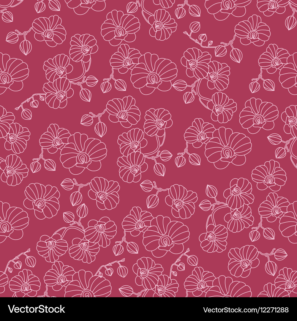 Seamless pattern with orchids vector image
