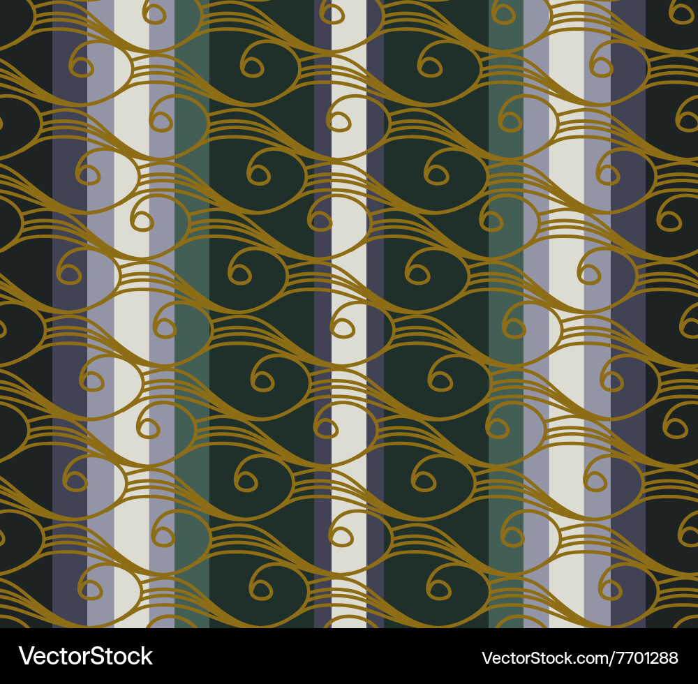 Seamless vertical retro pattern with spiral curls vector image