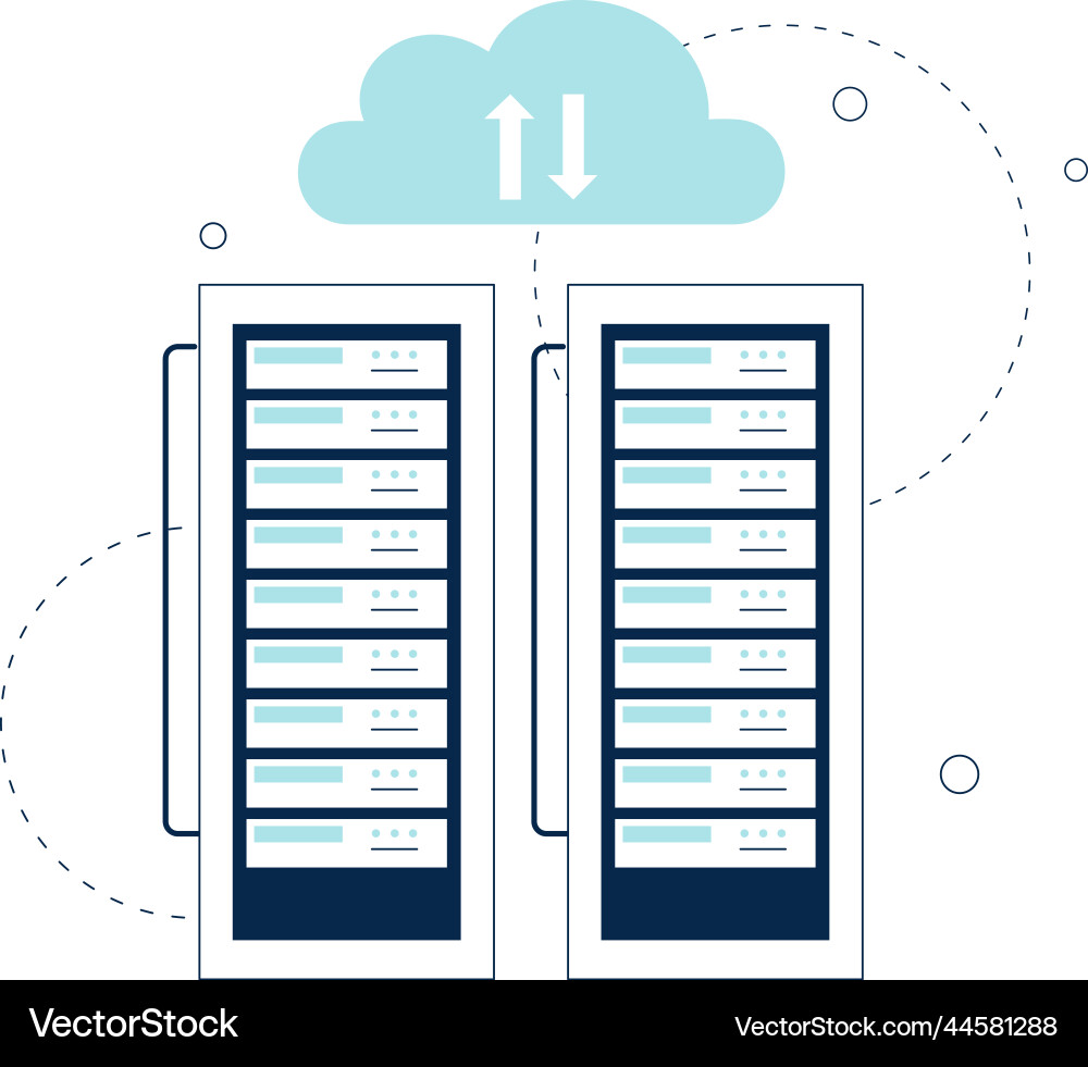 Server cloud syncronization data storage service Server cloud syncronization data storage service vector image