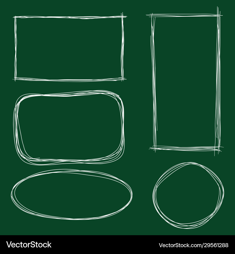 Set chalk sketch abstract doodle frames Set chalk sketch abstract doodle frames vector image