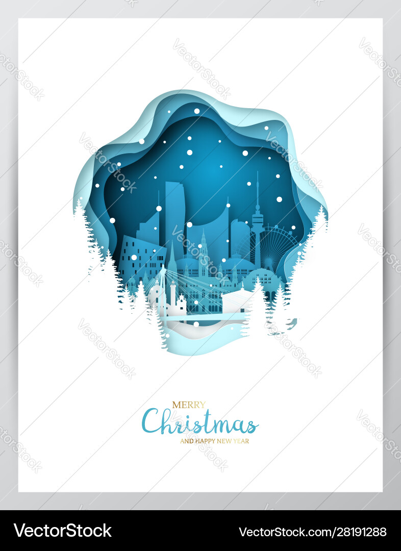 Snowy vienna Stadt Papier Kunst Grußkarte Snowy vienna Stadt Papier Kunst Grußkarte vektorbild