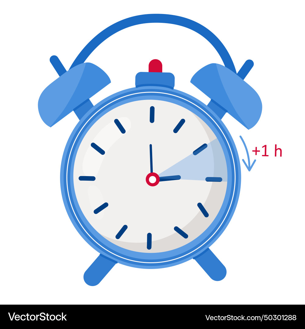 Spring forward time alarm clock daylight saving Spring forward time alarm clock daylight saving vector image