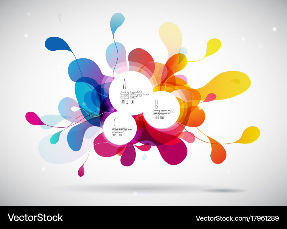 Abstract colored background with leafs and place vector image