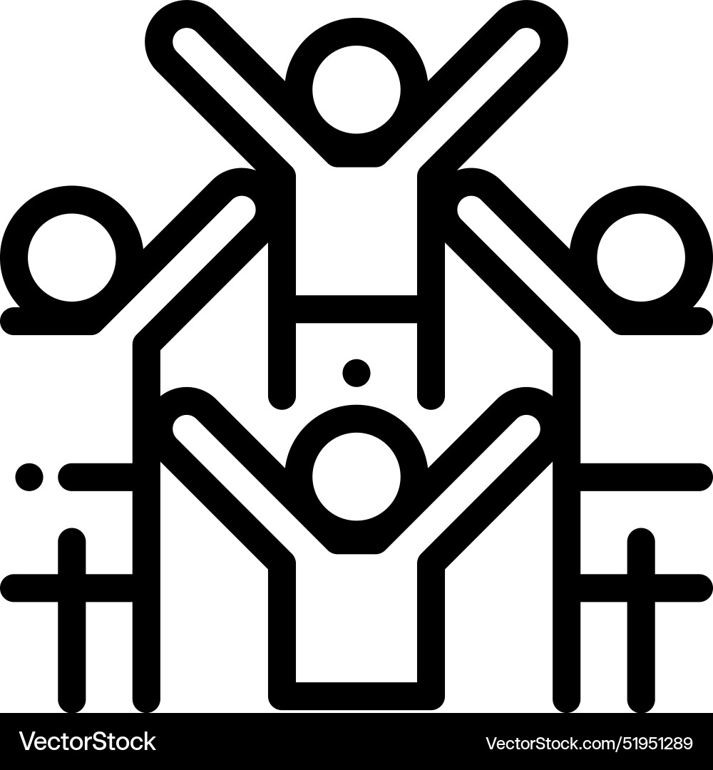 Cheering icon thin linear style design isolated Vector Image