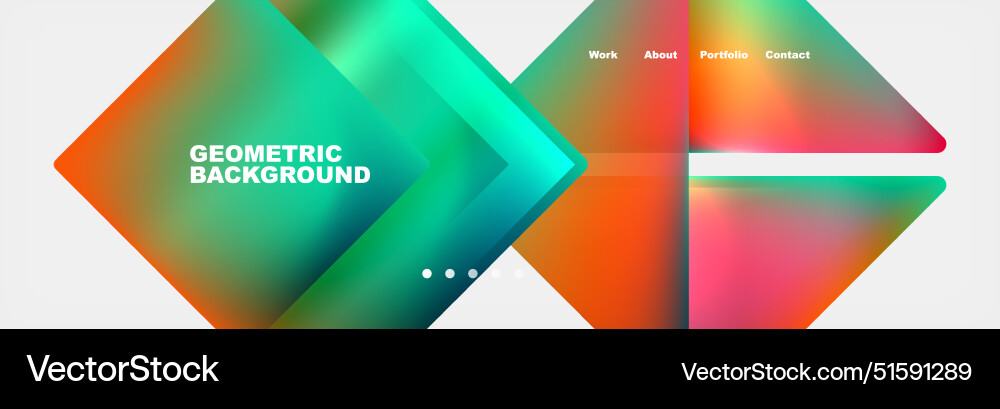 Colorful fluid gradient triangles and squares web Colorful fluid gradient triangles and squares web Vector Image