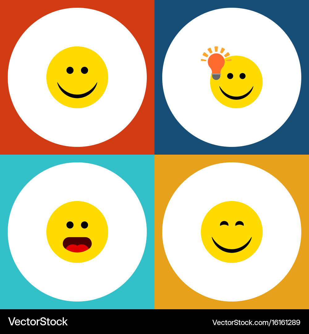 Flat icon expression set of wonder have an good vector image