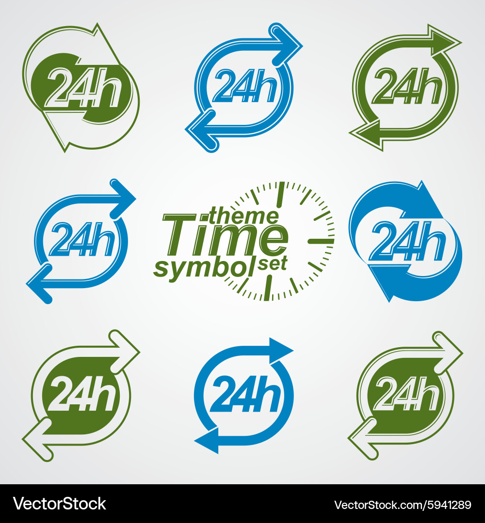Graphic web 24 hours timer around-the-clock flat Graphic web 24 hours timer around-the-clock flat vector image