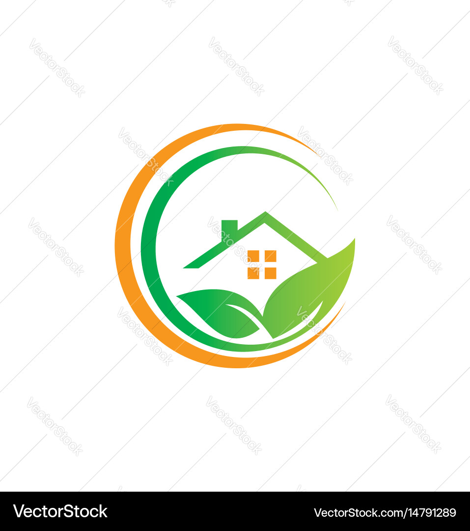 Grün Home Blatt Logo vektorbild