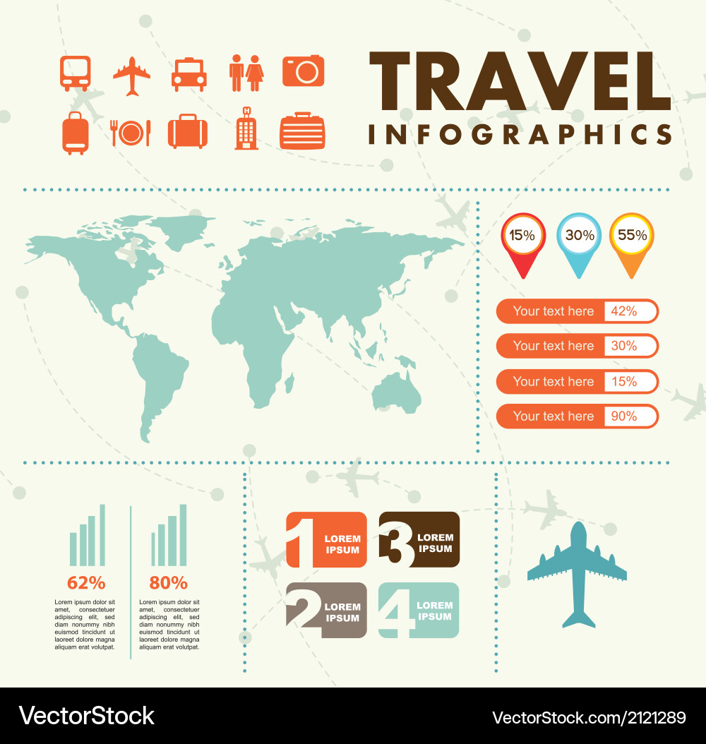 Infographics set with different elements vector image