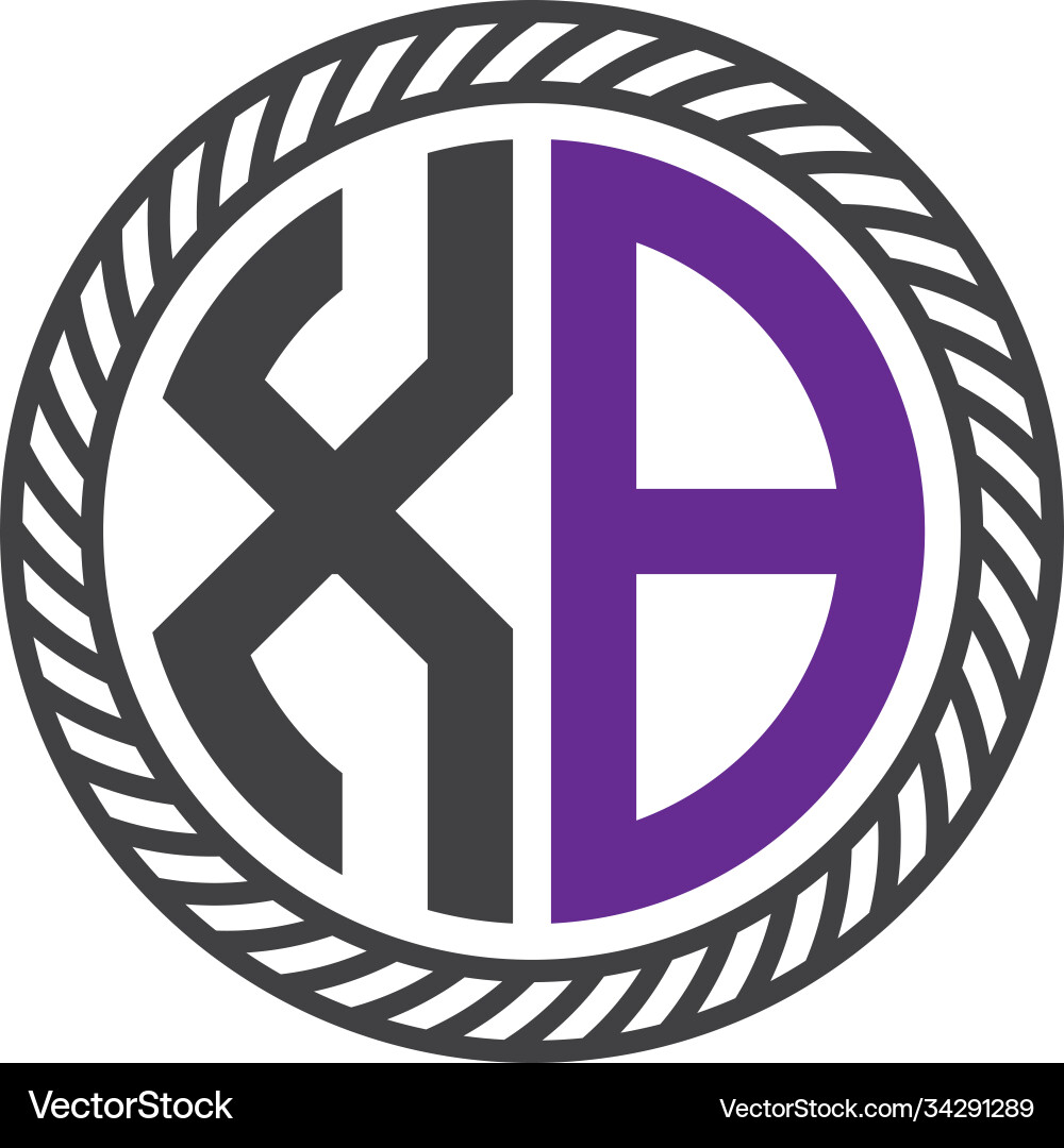 Initial letter xb circle shape monogram simple vector image