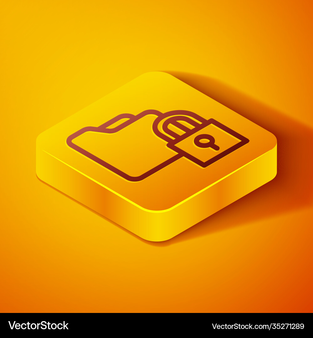 Isometric line folder and lock icon isolated Isometric line folder and lock icon isolated Vector Image