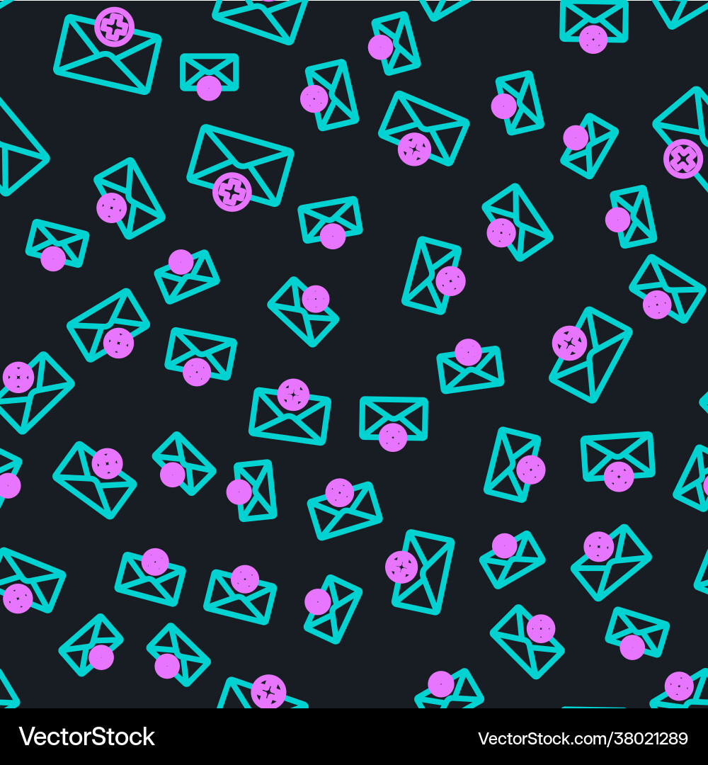 Line envelope icon isolated seamless pattern Vector Image