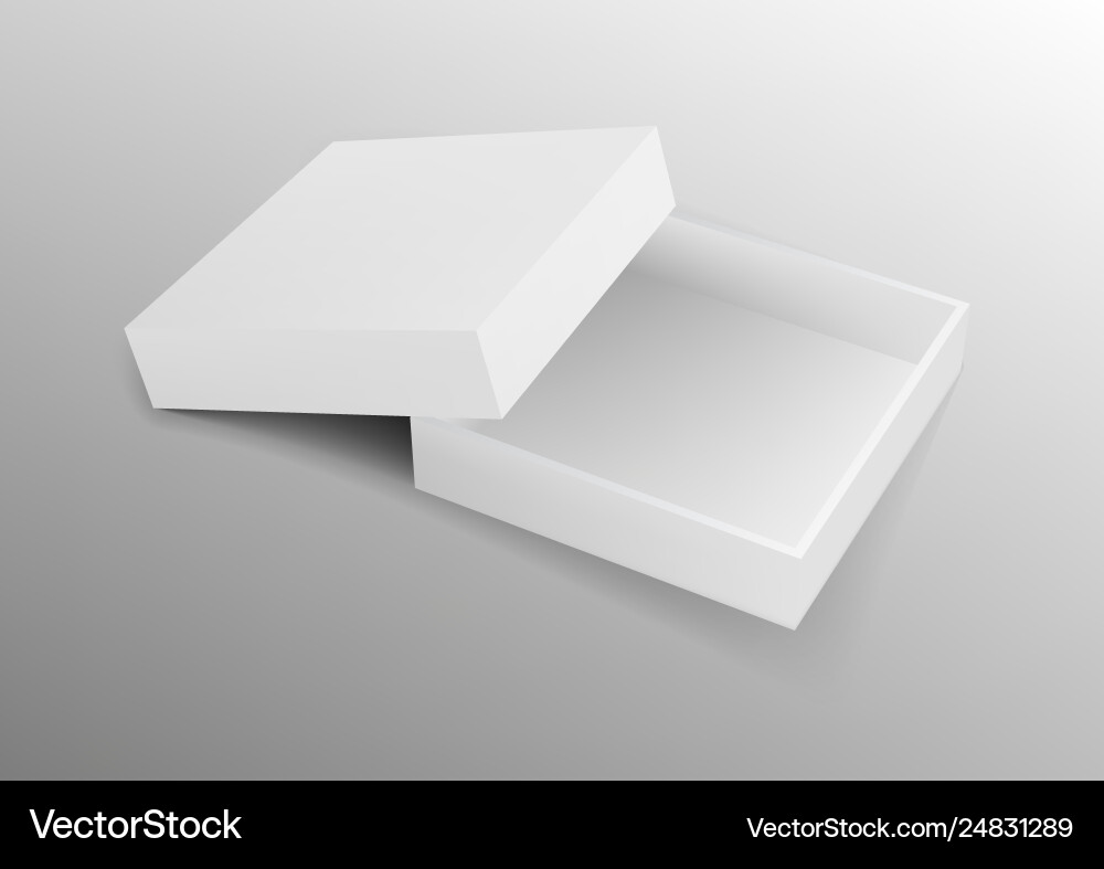 Open White Cardboard Box Mockup – Royalty-Free Vector | VectorStock, image size:1000x787