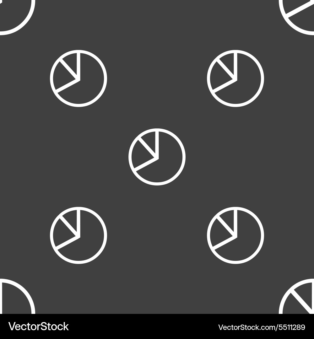 Pie chart graph icon sign seamless pattern vector image