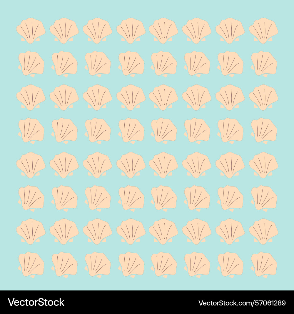 Sea shells retro summer design pattern texture Vector Image