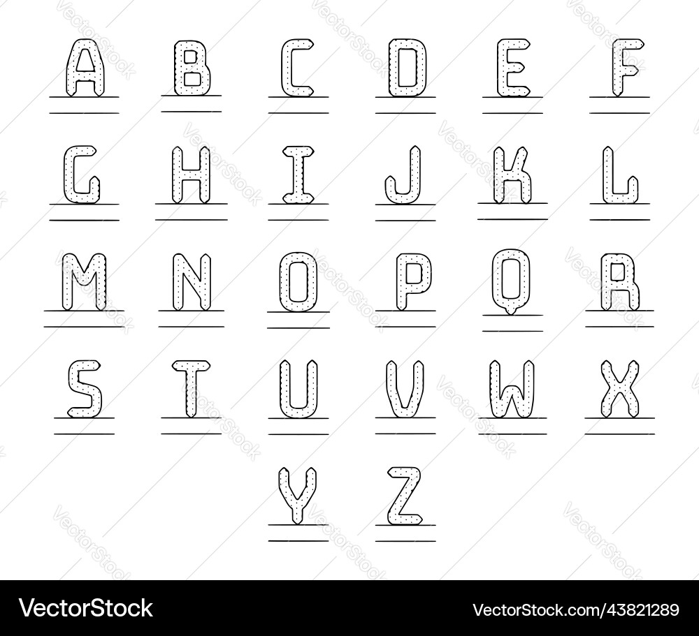 Set of name monograms or initials isolated Set of name monograms or initials isolated vector image
