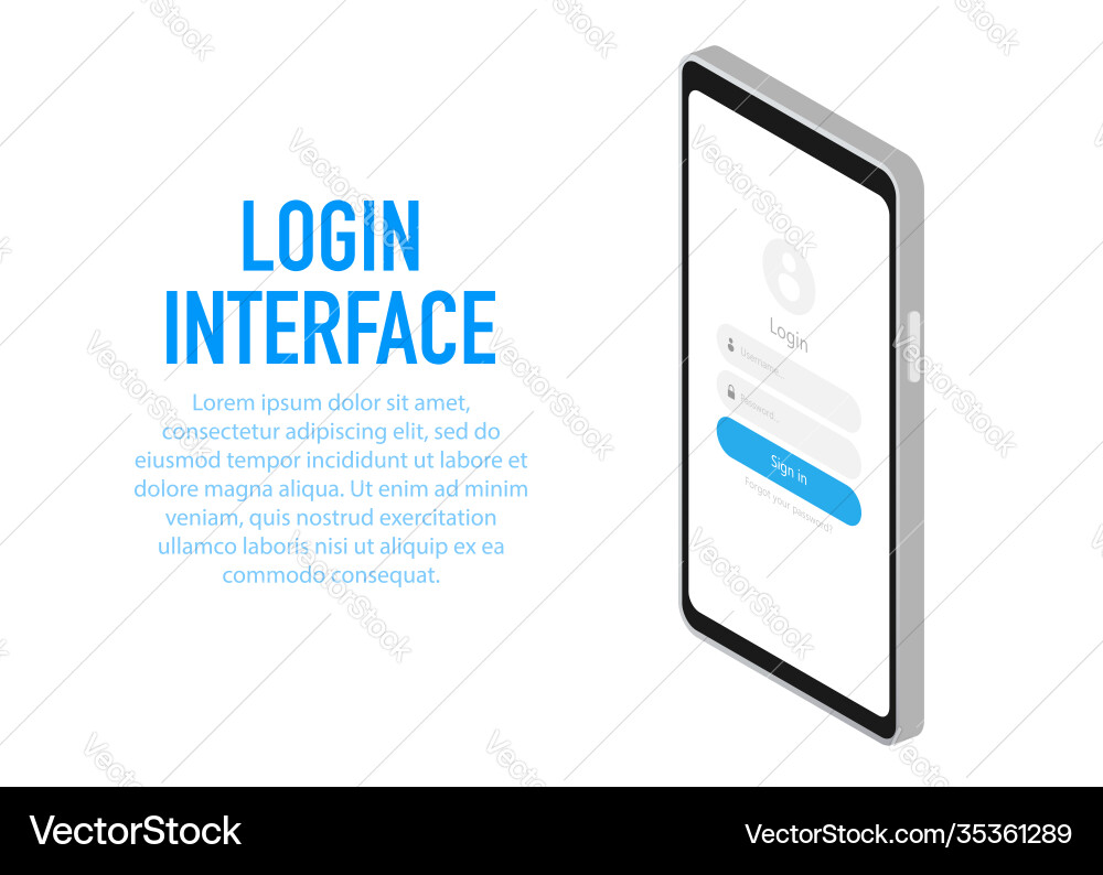 Trendy log in interface application Trendy log in interface application vector image