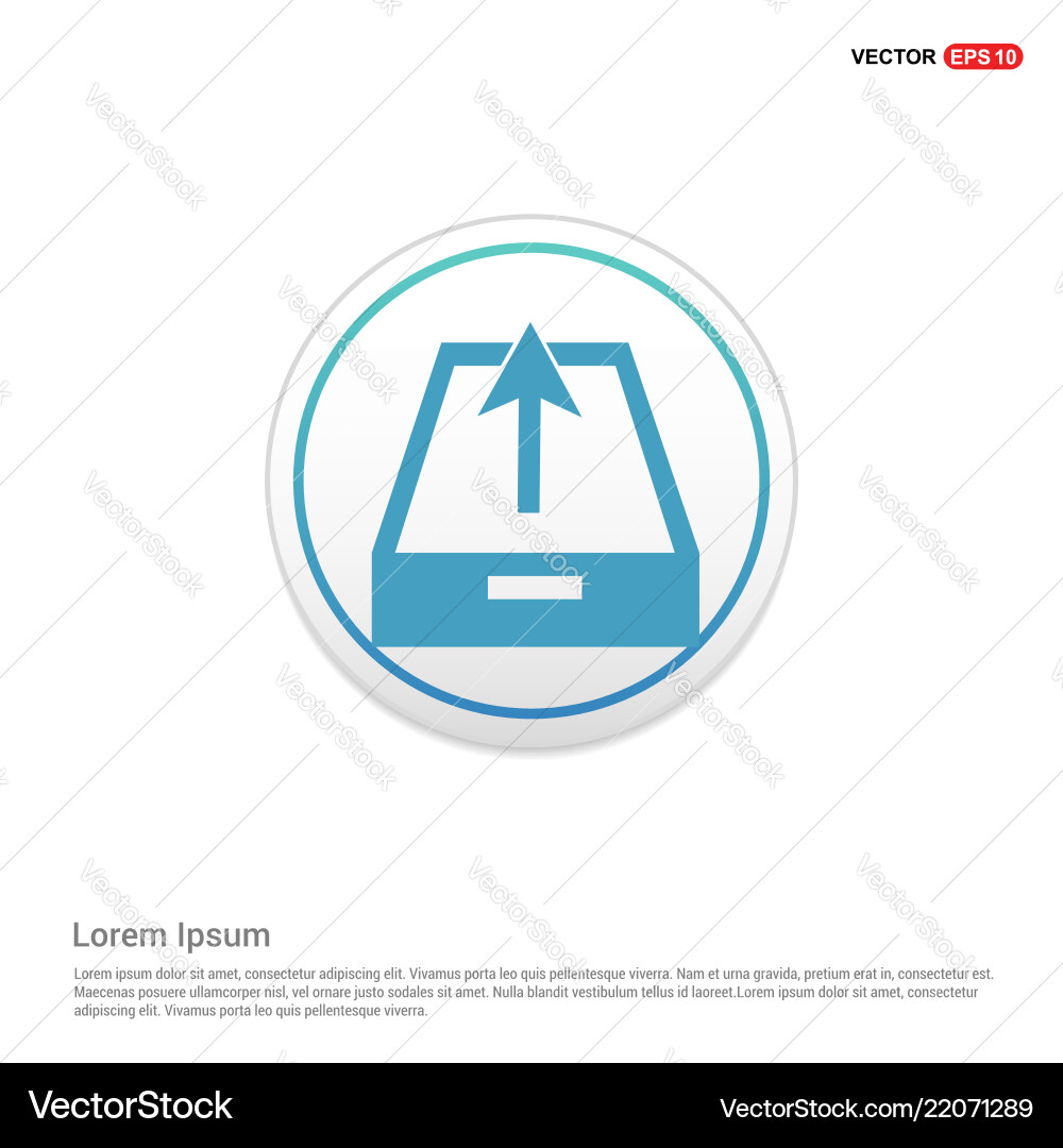 Upload icon - white circle button Upload icon - white circle button vector image