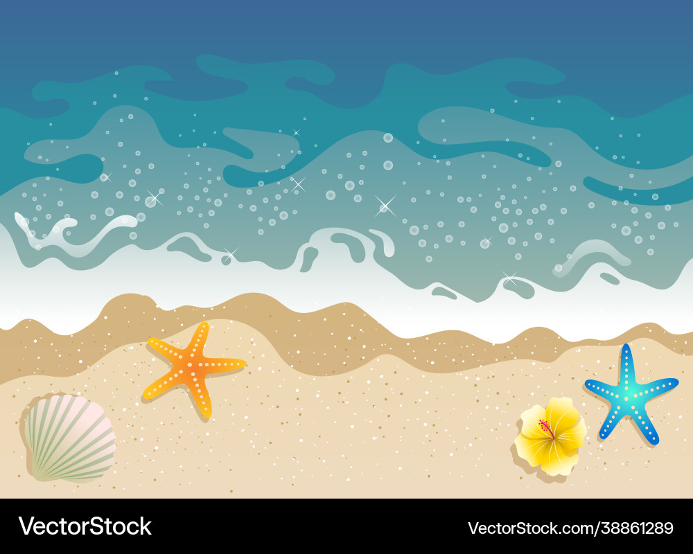 White sand beach Royalty Free Vector Image - VectorStock