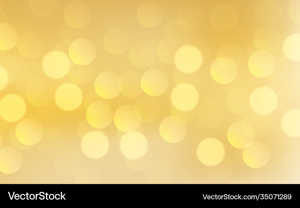 Yellow abstract blurred background with bokeh vector image
