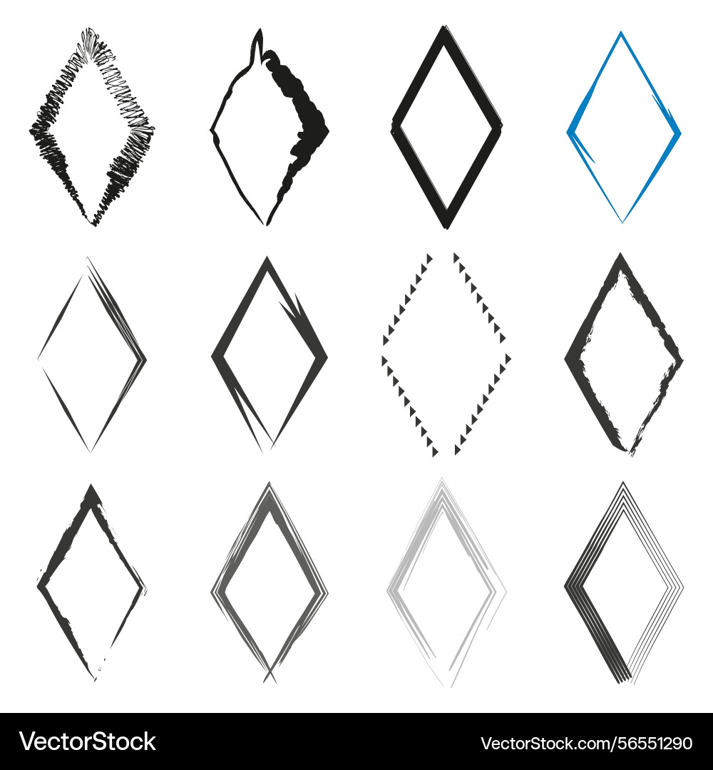 Abstract ink diamonds sketch style frames sharp Abstract ink diamonds sketch style frames sharp vector image