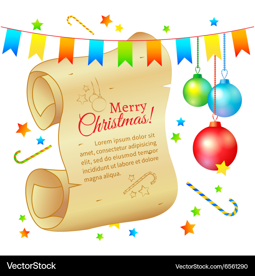 Ancient scroll space to write greetings Vector Image
