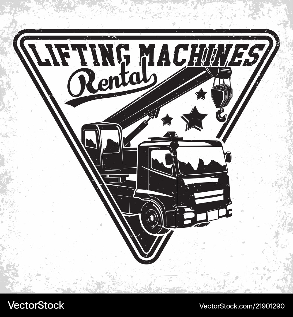 Auto crane emblem design Auto crane emblem design vector image